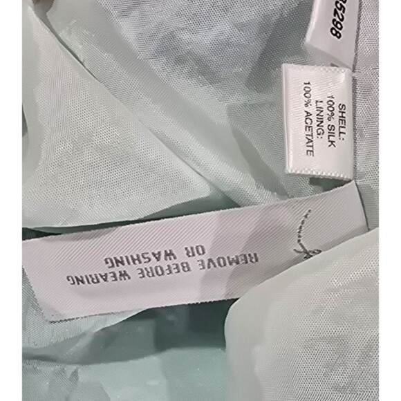 Ann Taylor Womens Silk Dress Empire Waist Babydoll Floral Blue Fairy Y2K Size 10 - Picture 4 of 16